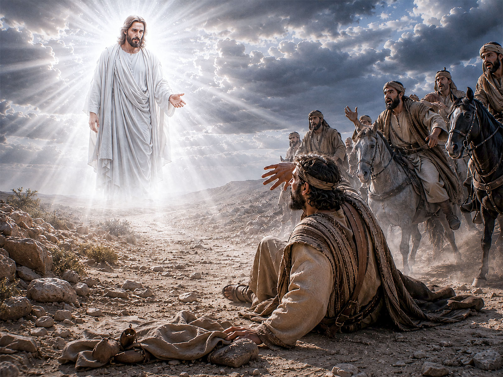 Jesus appears to Saul on his way to Damascus